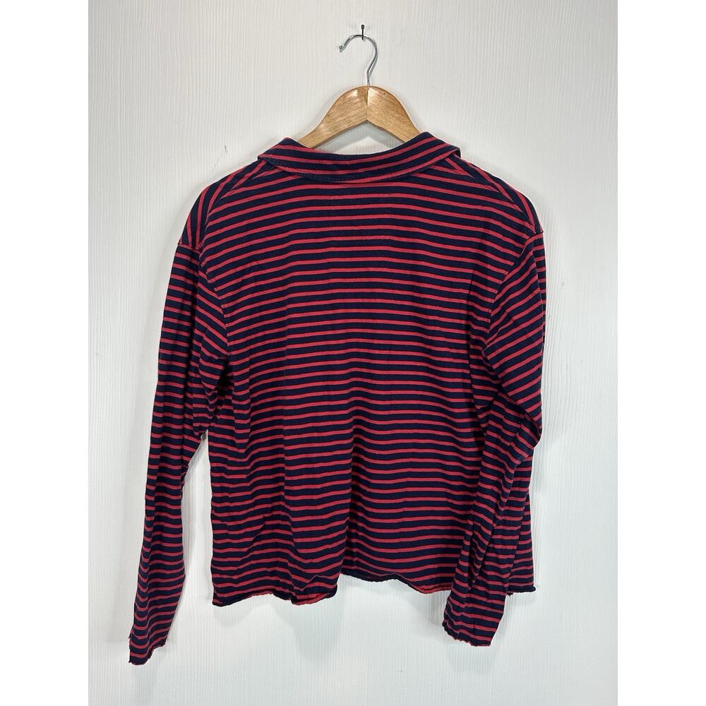 Frank And Eileen Women’s Blue Red Stripped Popover Henley Size M - Picture 7 of 10
